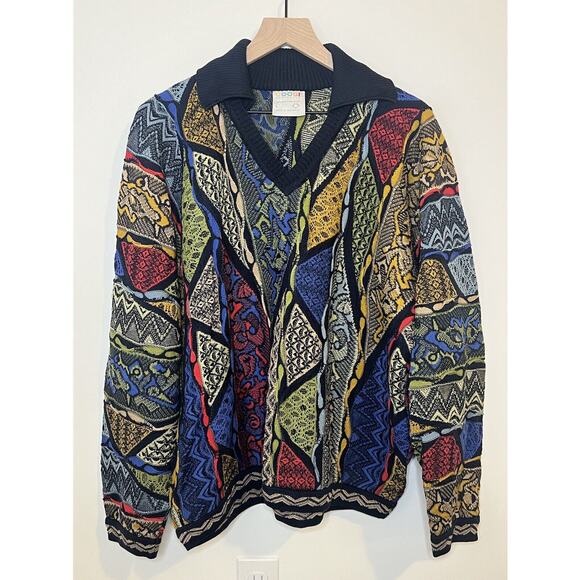 COOGI Other - Coogi Australia Collared Sweater Size Large Multicolor 3D Knit Pullover 74095